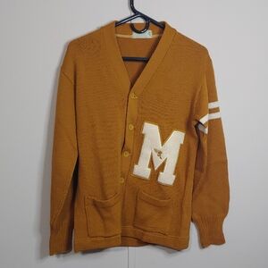Vintage Letterman 'M' Cardigan Sweater Varsity
